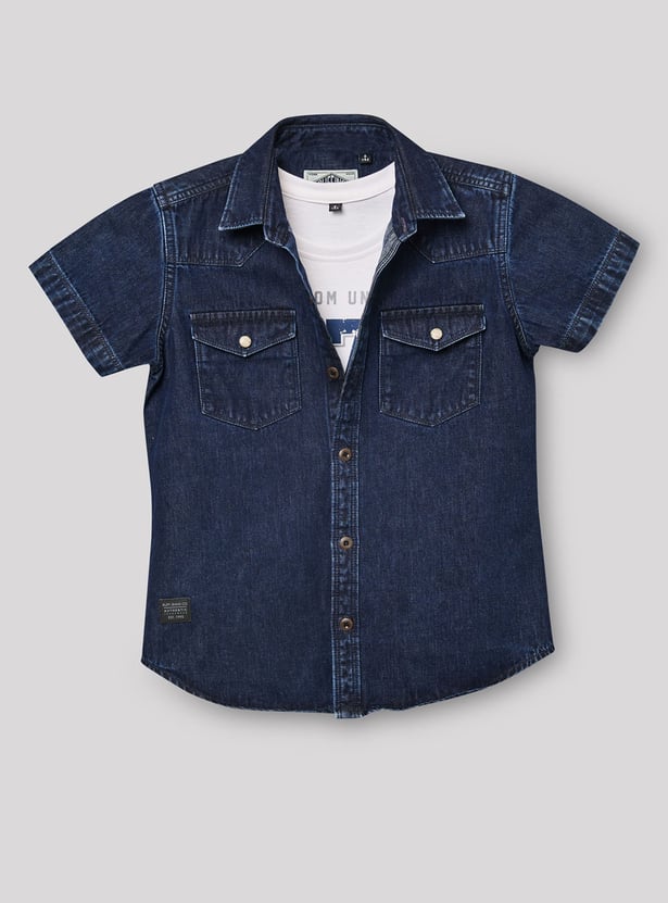 RUFF KIDS Solid Shirt With T-shirt