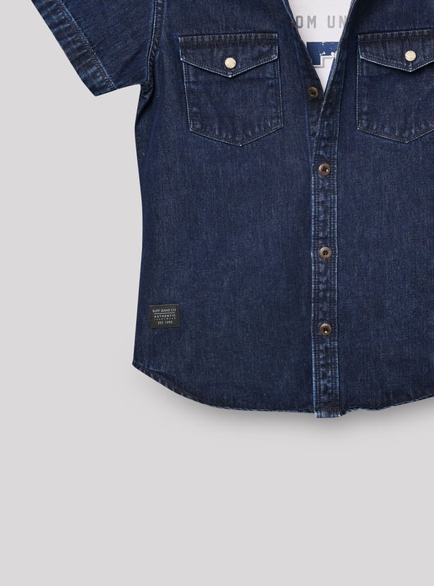RUFF KIDS Solid Shirt With T-shirt
