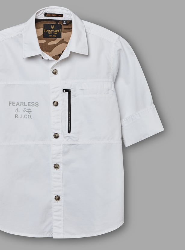RUFF KIDS Printed Full Sleeves Shirt