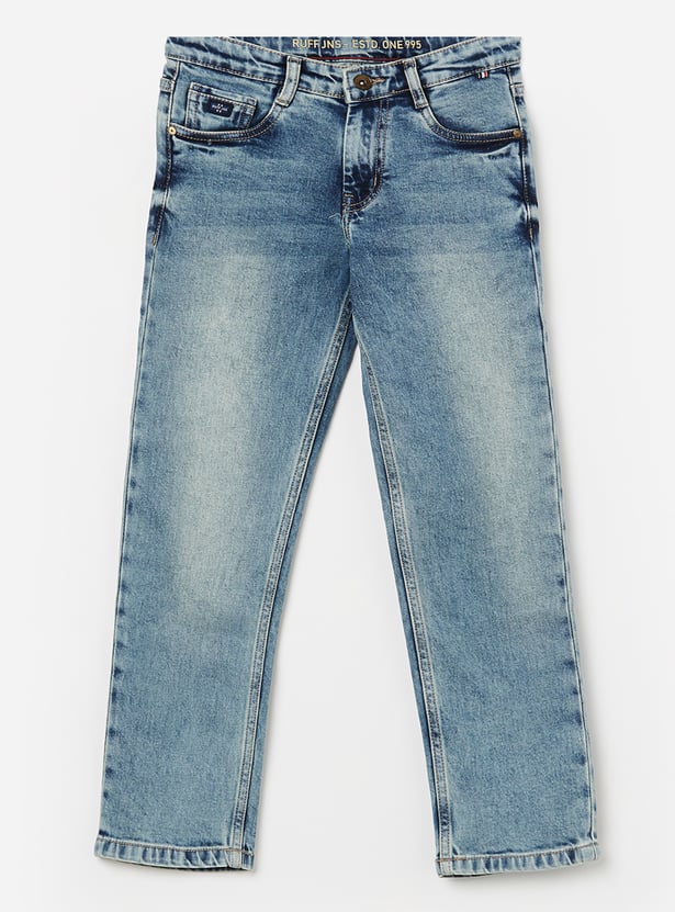 RUFF KIDS Boys Stonewashed Straight Fit Jeans