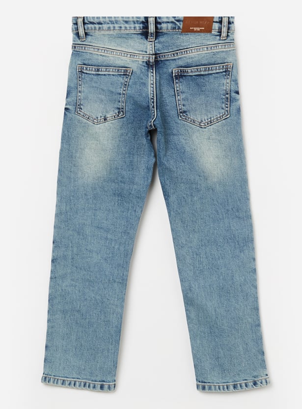RUFF KIDS Boys Stonewashed Straight Fit Jeans
