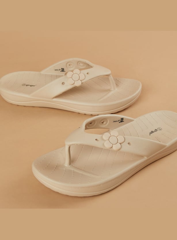 GINGER Floral Embossed Flip Flops