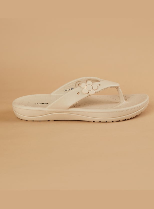 GINGER Floral Embossed Flip Flops