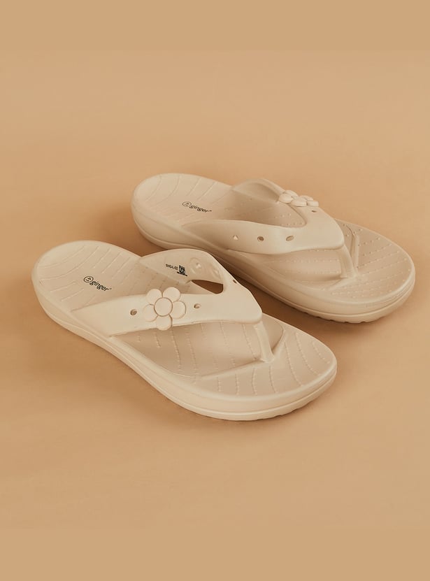 GINGER Floral Embossed Flip Flops