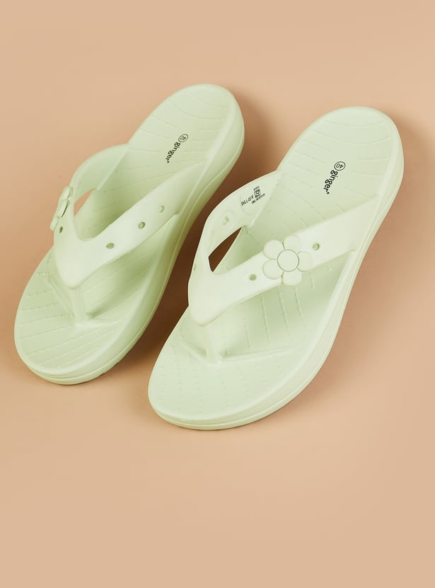 GINGER Floral Embossed Flip Flops