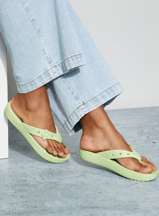 GINGER Floral Embossed Flip Flops