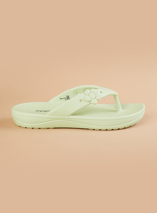 GINGER Floral Embossed Flip Flops
