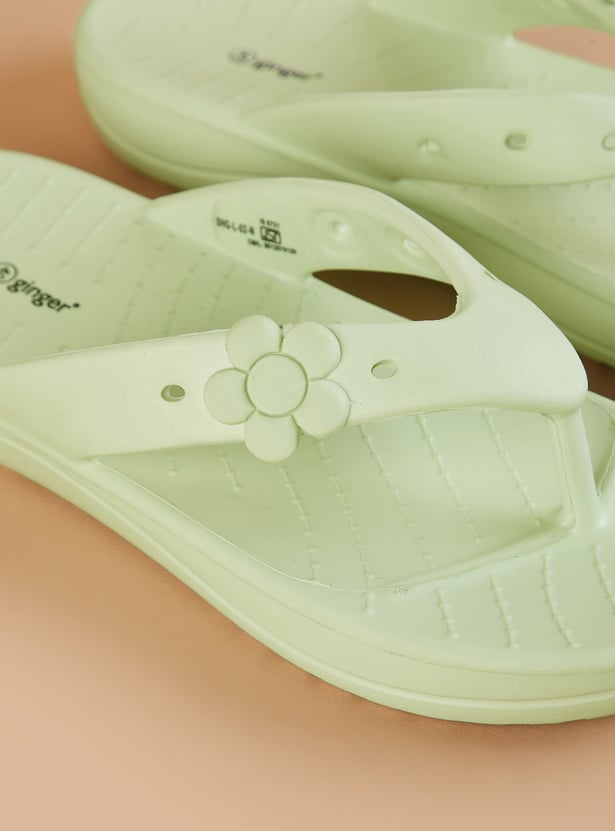 GINGER Floral Embossed Flip Flops