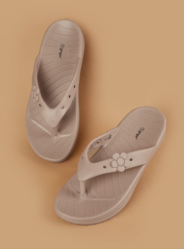 GINGER Floral Embossed Flip Flops
