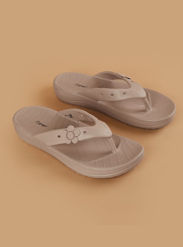 GINGER Floral Embossed Flip Flops