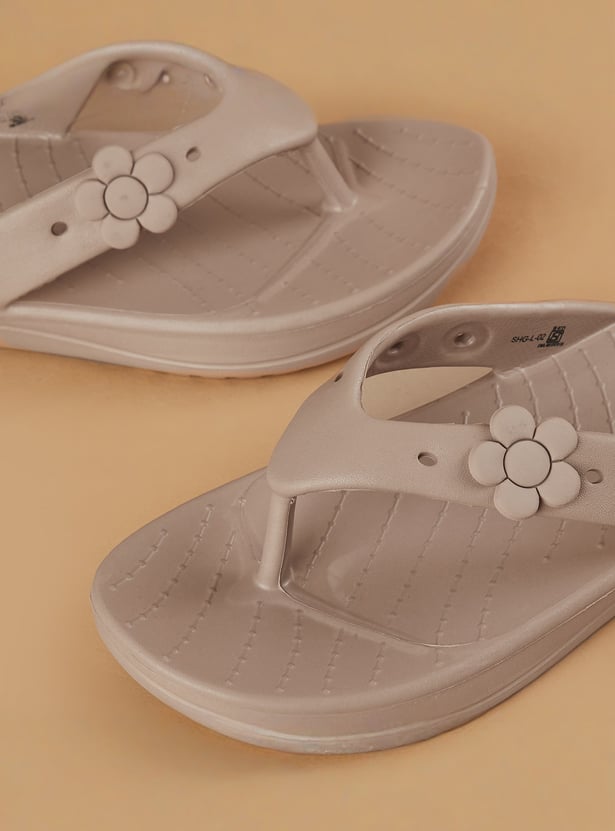 GINGER Floral Embossed Flip Flops
