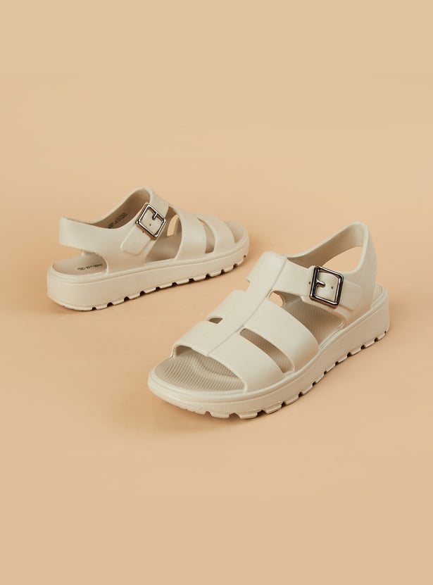 GINGER Solid Open Toe Flip Flops