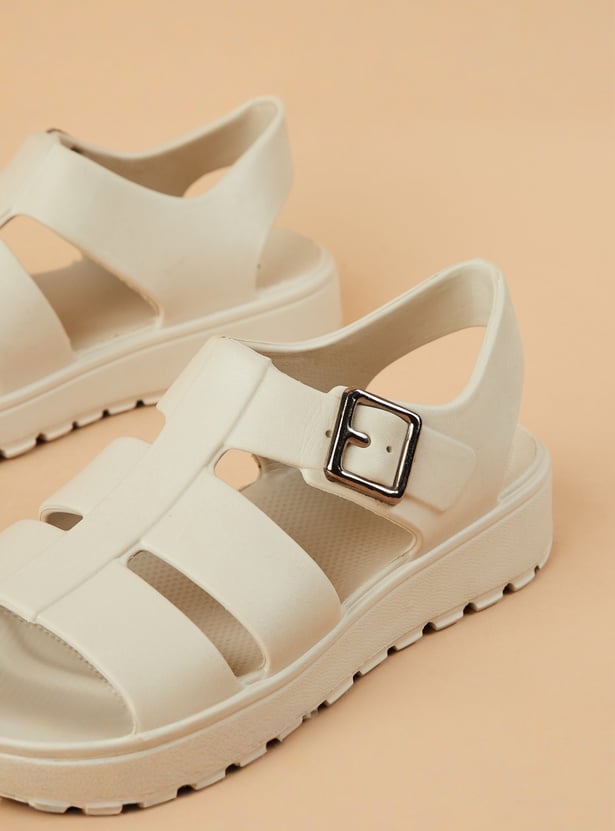 GINGER Solid Open Toe Flip Flops