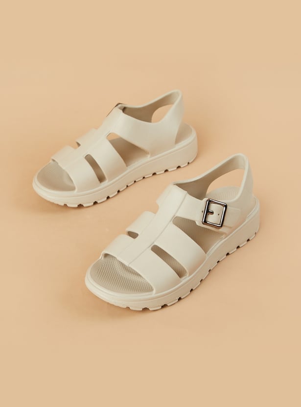 GINGER Solid Open Toe Flip Flops