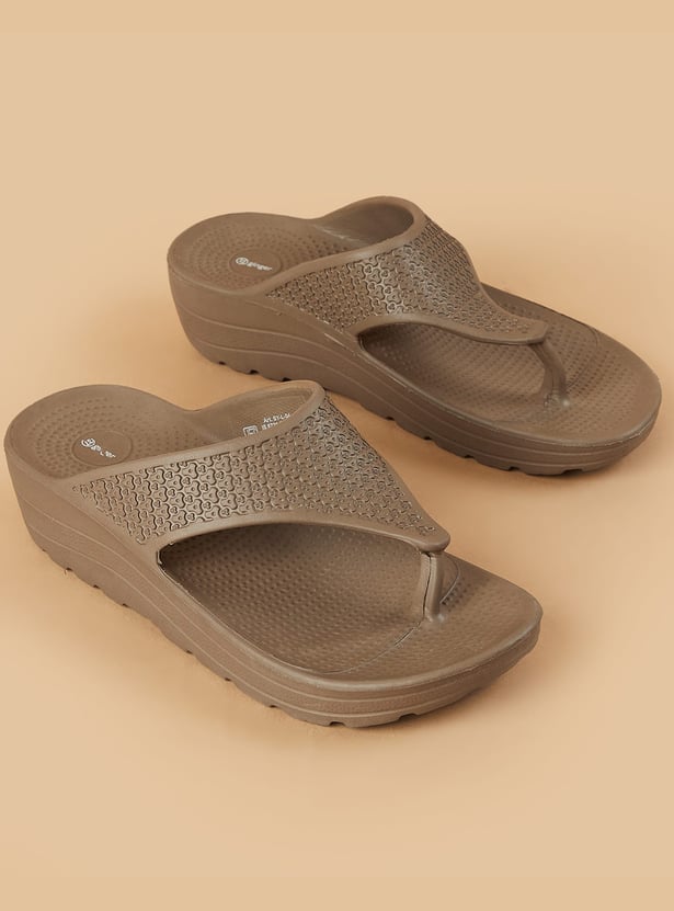 BRAND Embossed Flip Flops