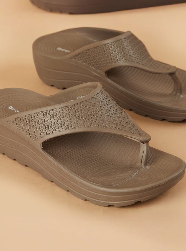 BRAND Embossed Flip Flops