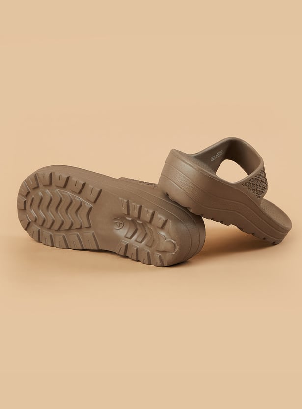 BRAND Embossed Flip Flops