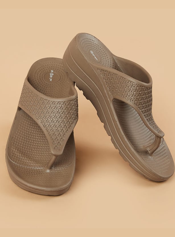BRAND Embossed Flip Flops