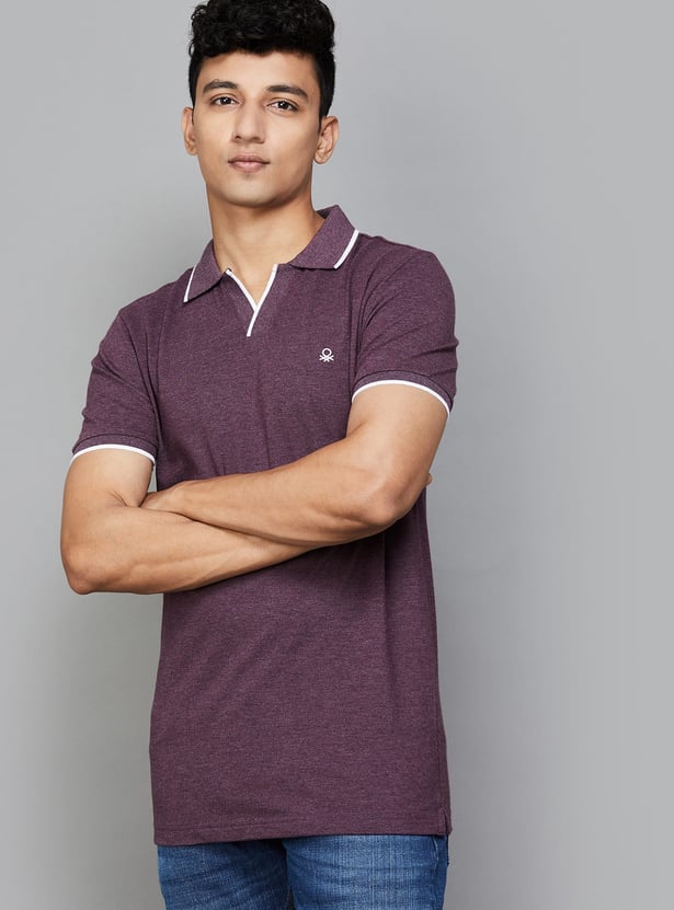 UNITED COLORS OF BENETTON Johnny Collar T-shirt with Contrast Tipping