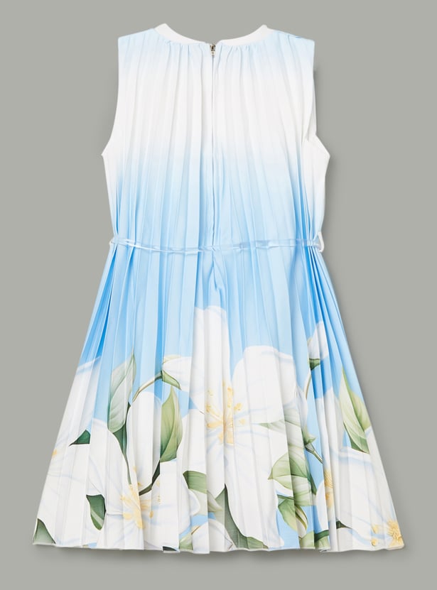 PEPPERMINT Girls Printed Dress with Belt and Necklace