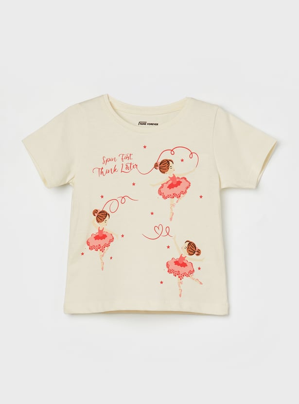 FAME FOREVER Girls Graphic Print T-shirt