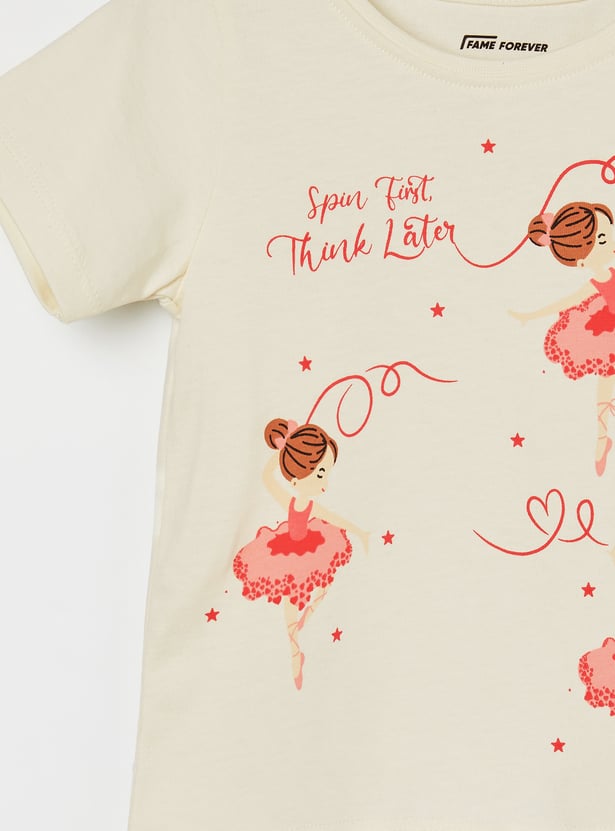 FAME FOREVER Girls Graphic Print T-shirt