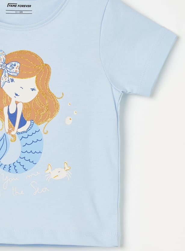 FAME FOREVER Girls Mermaid Graphic Print T-shirt
