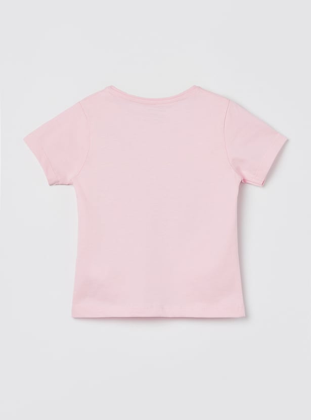 FAME FOREVER Girls Teddy Graphic Print T-shirt