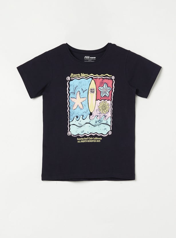 FAME FOREVER Girls Graphic Print T-shirt