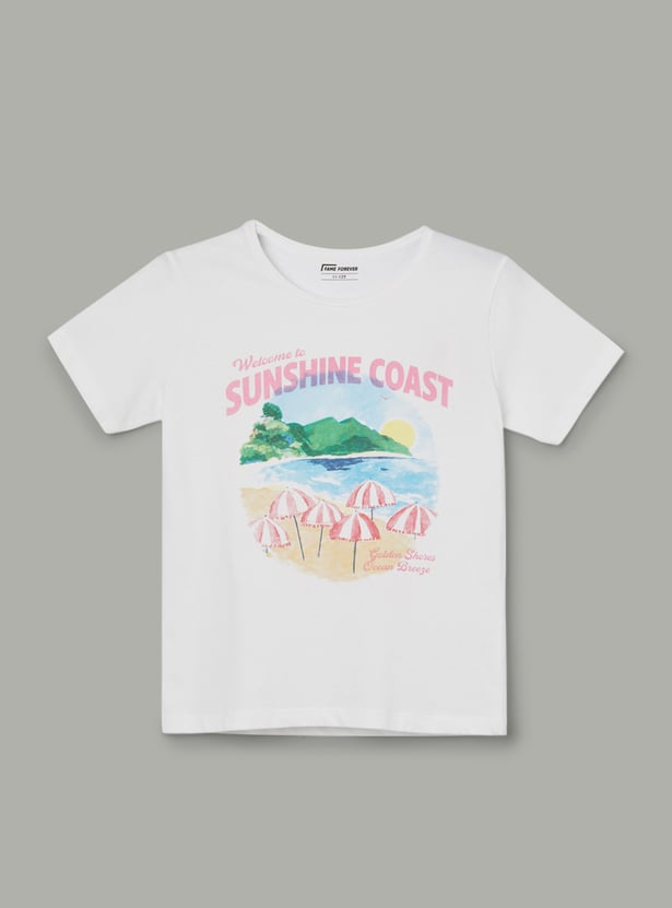 FAME FOREVER Girls Graphic Print T-shirt