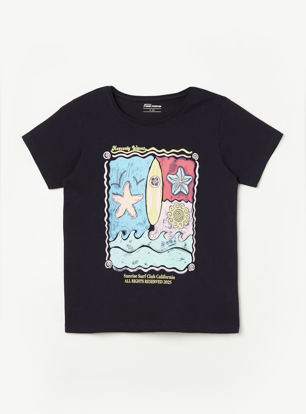 FAME FOREVER Girls Graphic Print T-shirt