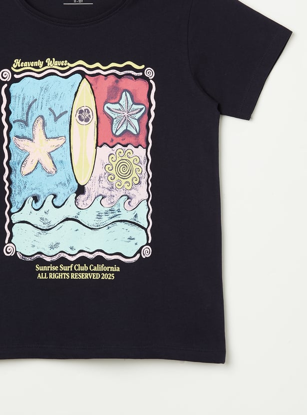 FAME FOREVER Girls Graphic Print T-shirt