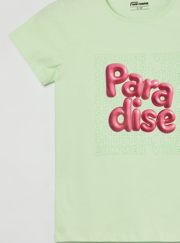 FAME FOREVER Girls Graphic Print T-shirt