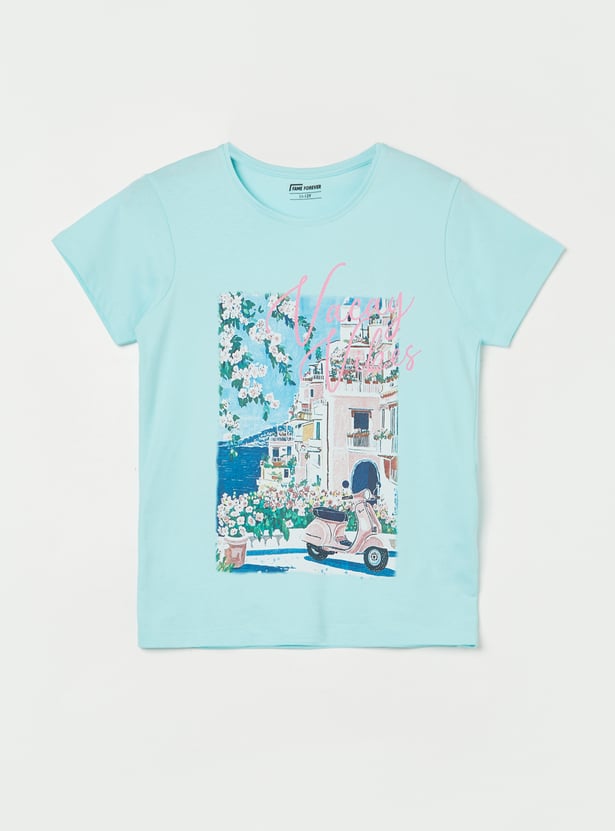 FAME FOREVER Girls Graphic Print T-shirt