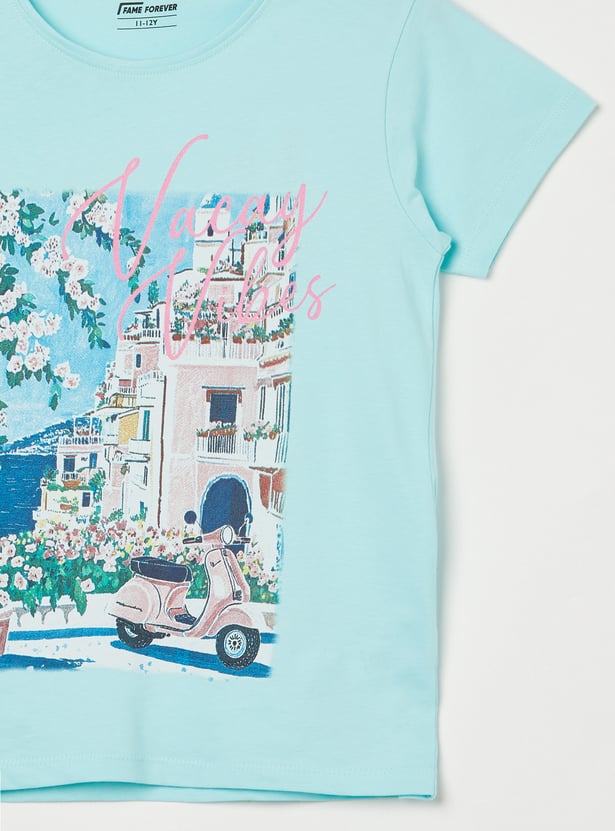 FAME FOREVER Girls Graphic Print T-shirt