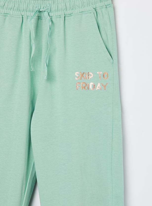 FAME FOREVER Girls Graphic Print Track Pants