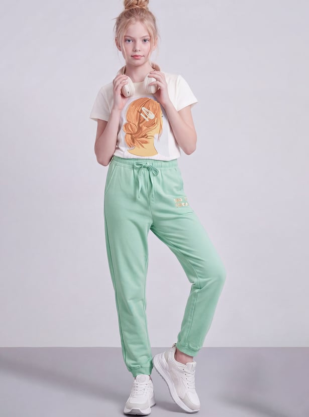FAME FOREVER Girls Graphic Print Track Pants