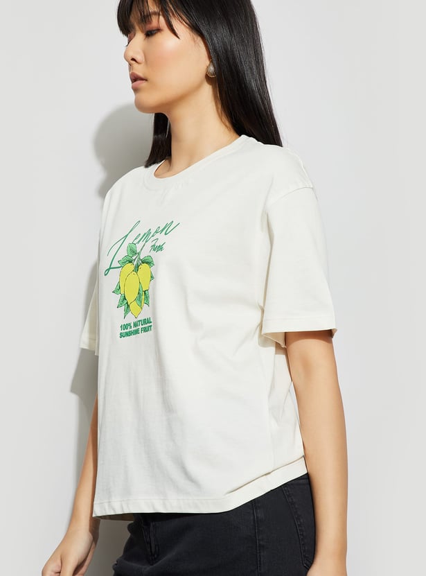 FAME FOREVER Lemon Print T-shirt