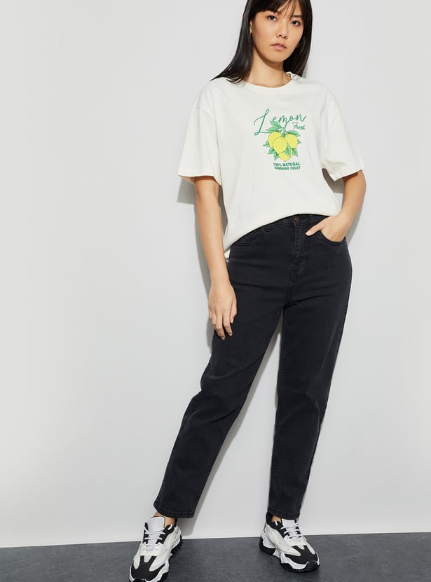 FAME FOREVER Lemon Print T-shirt