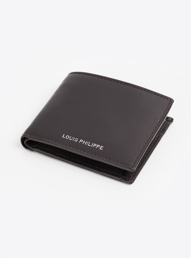 LOUIS PHILIPPE Solid Leather Bi-Fold Wallet