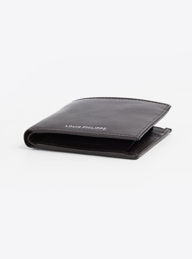 LOUIS PHILIPPE Solid Leather Bi-Fold Wallet