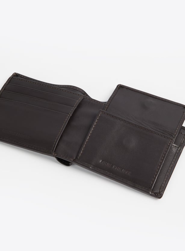 LOUIS PHILIPPE Solid Leather Bi-Fold Wallet