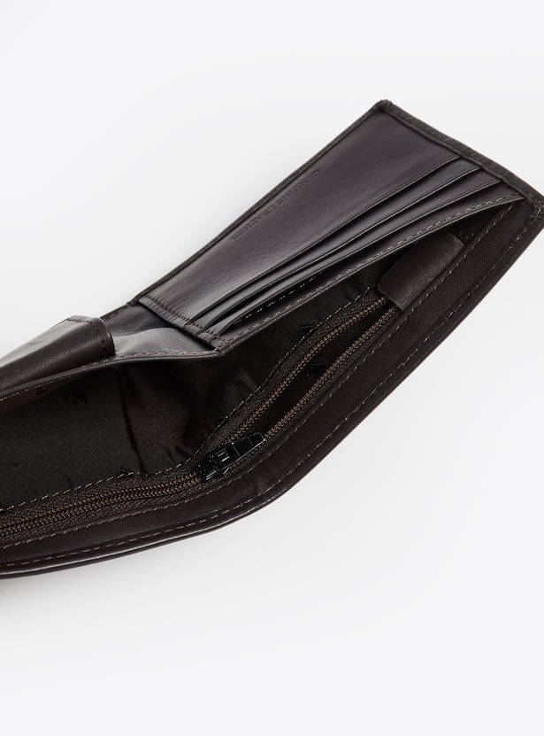 LOUIS PHILIPPE Solid Leather Bi-Fold Wallet