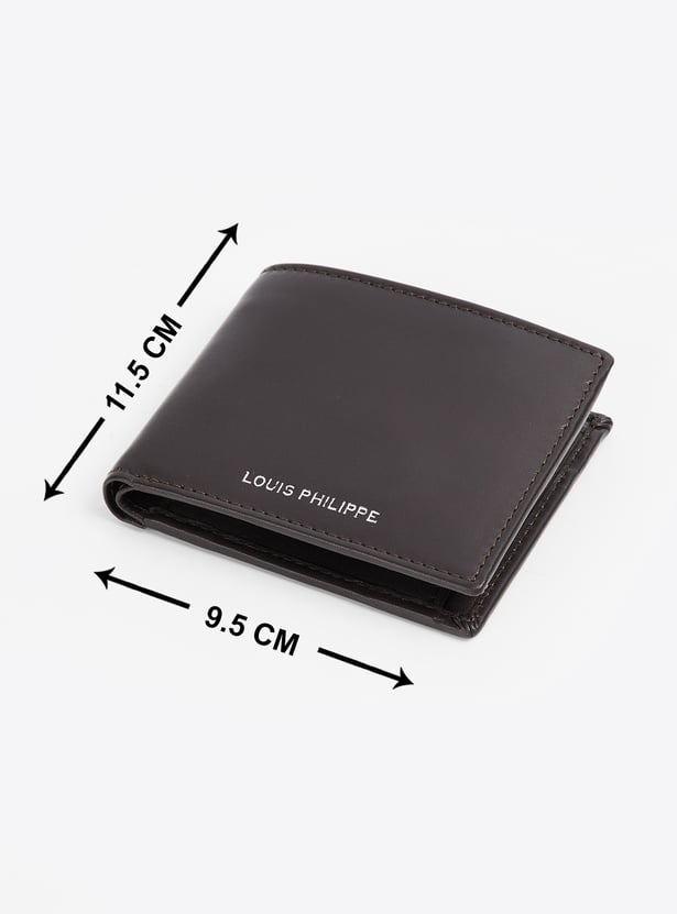 LOUIS PHILIPPE Solid Leather Bi-Fold Wallet