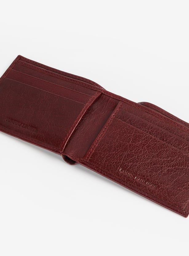 LOUIS PHILIPPE Textured Leather Bi-Fold Wallet