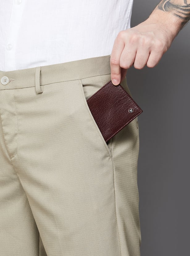 LOUIS PHILIPPE Textured Leather Bi-Fold Wallet