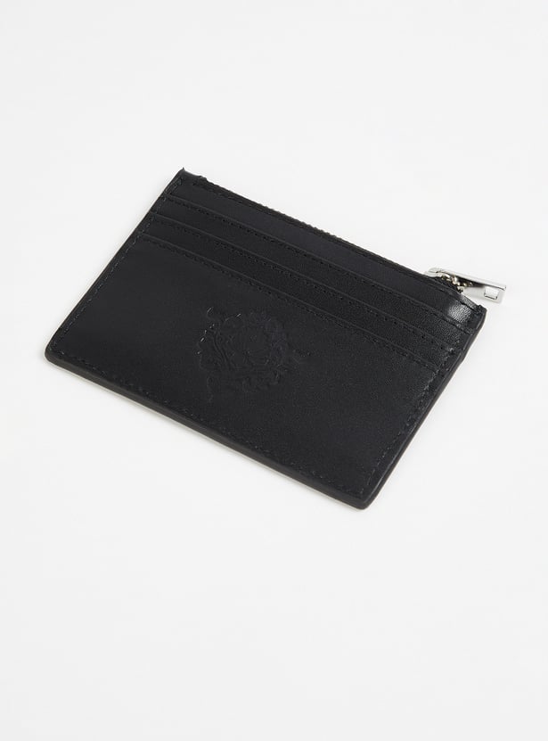 LOUIS PHILIPPE Solid Zip Card Case