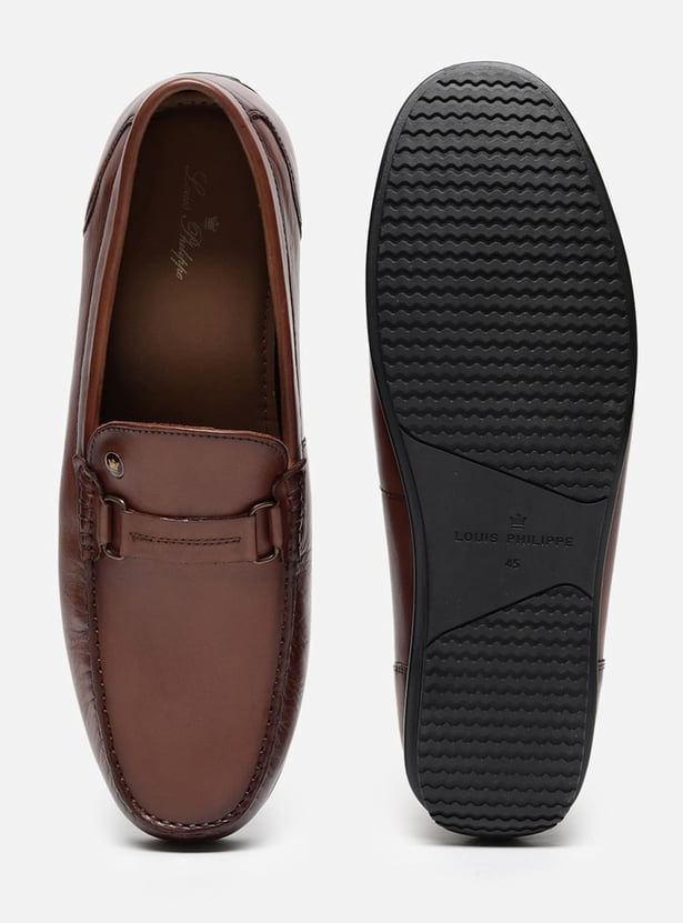 LOUIS PHILIPPE Solid Slip-Ons