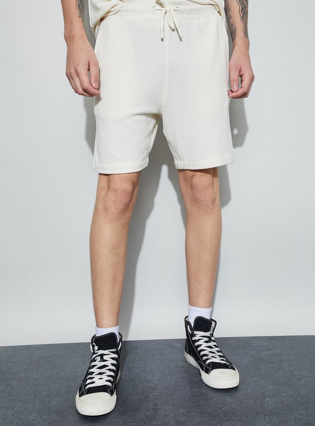 SW SMILEY Textured Regular Fit Shorts