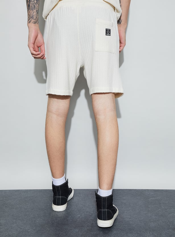 SW SMILEY Textured Regular Fit Shorts